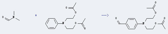 Benzaldehyde,4-[bis[2-(acetyloxy)ethyl]amino]- is prepared by N,N-Dimethyl-formamide and N,N-Bis-(2-acetoxy-ethyl)-aniline